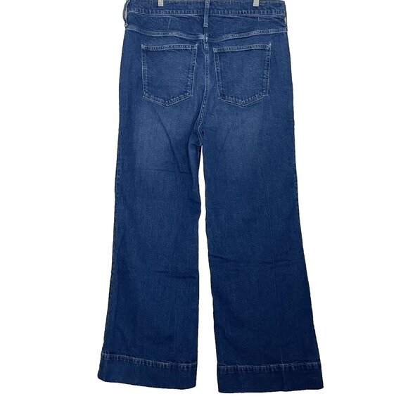 J. Crew Denim Trouser 1996 Semi-Stretch Resin Rinse Wide Leg Jeans Size 33 CC566 - Picture 3 of 13